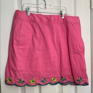 Lilly Pulitzer Pink Floral Embroidered Skirt
